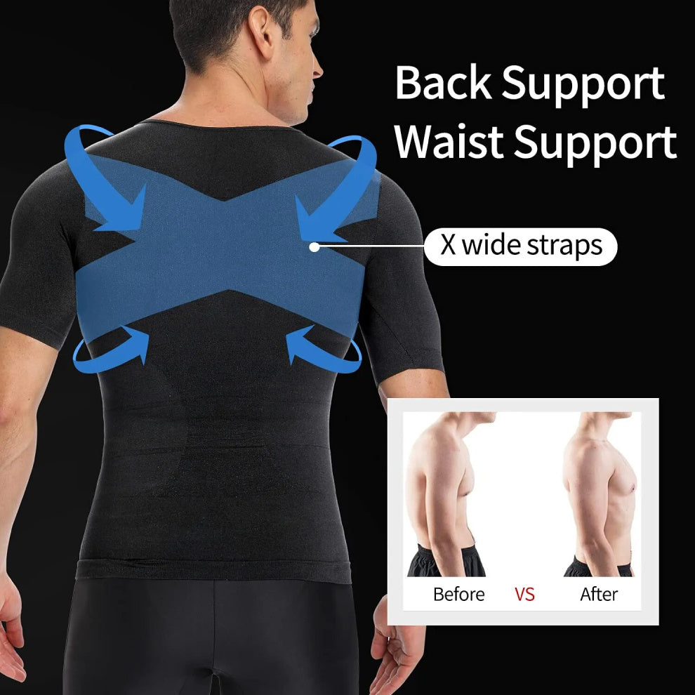 Men's Shapewear Slimming Vest Compression Underwear Hide Beer Belly and Look Skinny-Keep Melbourne Marvellous Official Store