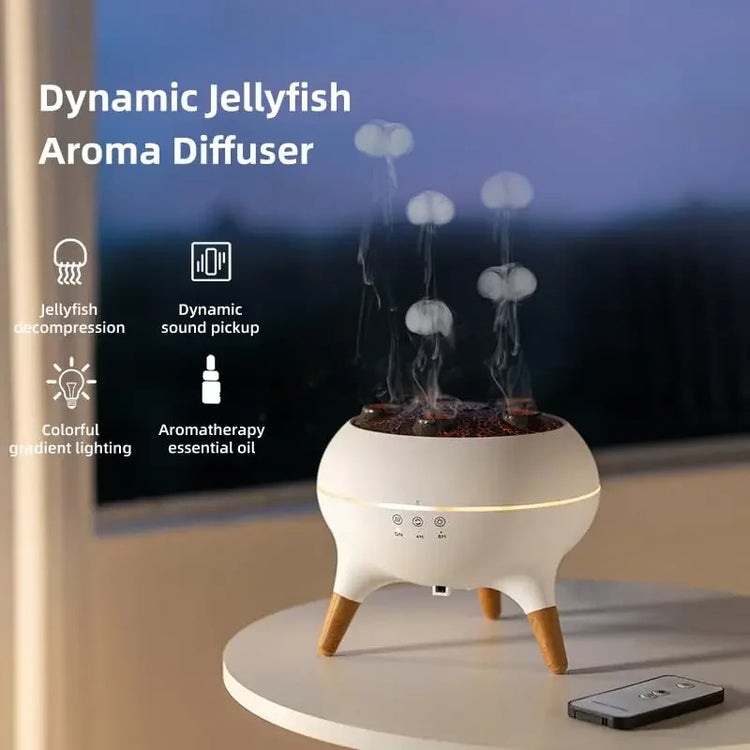 Dynamic Jellyfish Aroma Air Diffuser Essential Oil Vaporiser 250ml Remote Control With 7 Night Lights