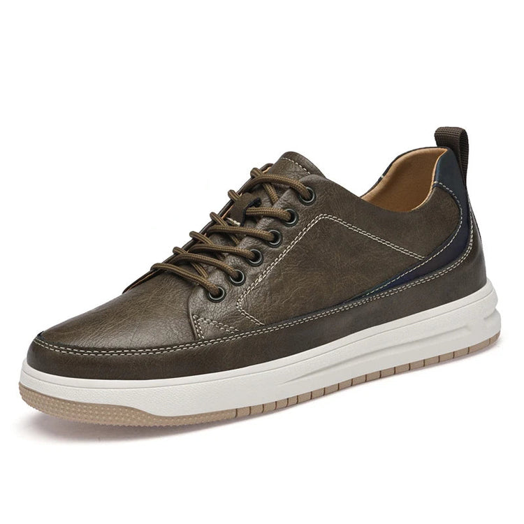 Height-Boosting 6cm Elevator Platform Shoes Genuine Cow Leather Sneakers Heightening Make You Tall