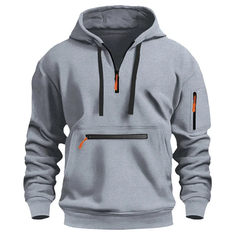 Classy Sports Hoodie Relaxed Fit With Arm Zipper Pocket