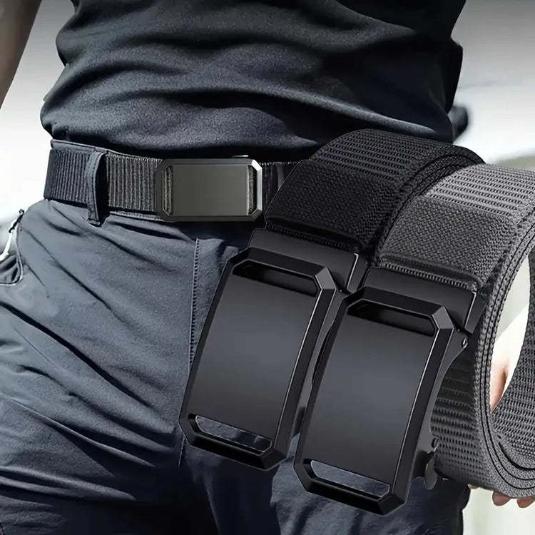 Canvas Belt Automatic Buckle For Cargo Pants Jeans Tactical Tradies Shorts Workwear
