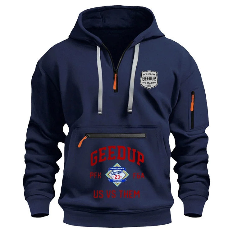 Classy Sports Hoodie Relaxed Fit With Arm Zipper Pocket