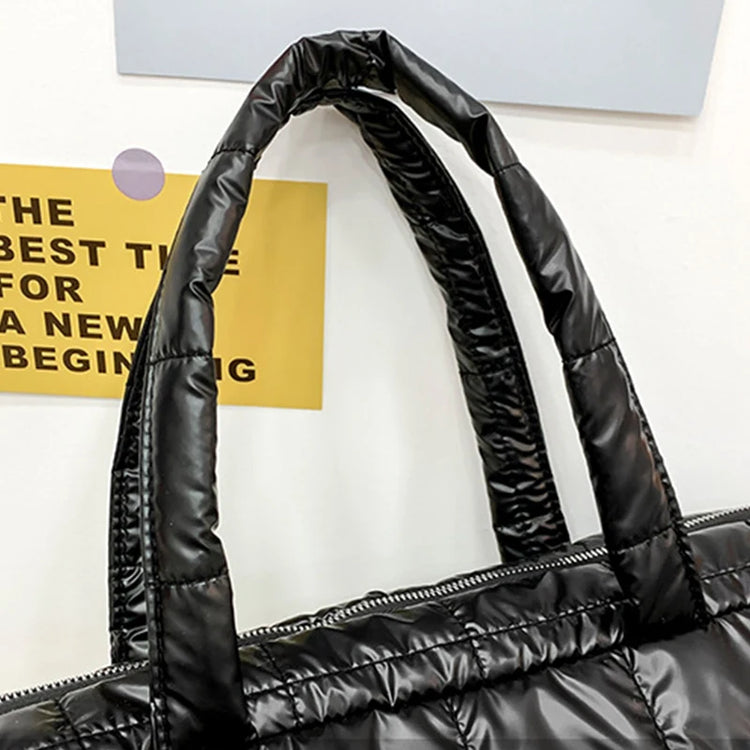 Puffer Tote Luxury Shoulder Space-Padded Handbag Large Capacity