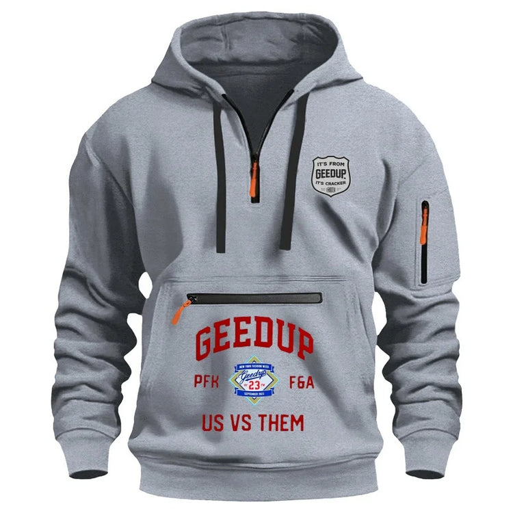 Classy Sports Hoodie Relaxed Fit With Arm Zipper Pocket