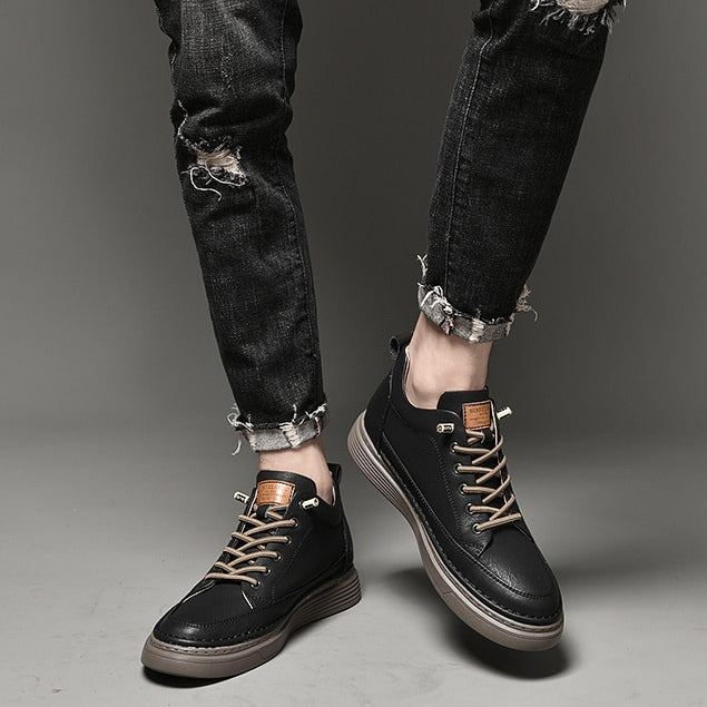 Elevator Platform 6cm Height Boosting Genuine Leather Heightening Tall Shoes-Keep Melbourne Marvellous Official Store