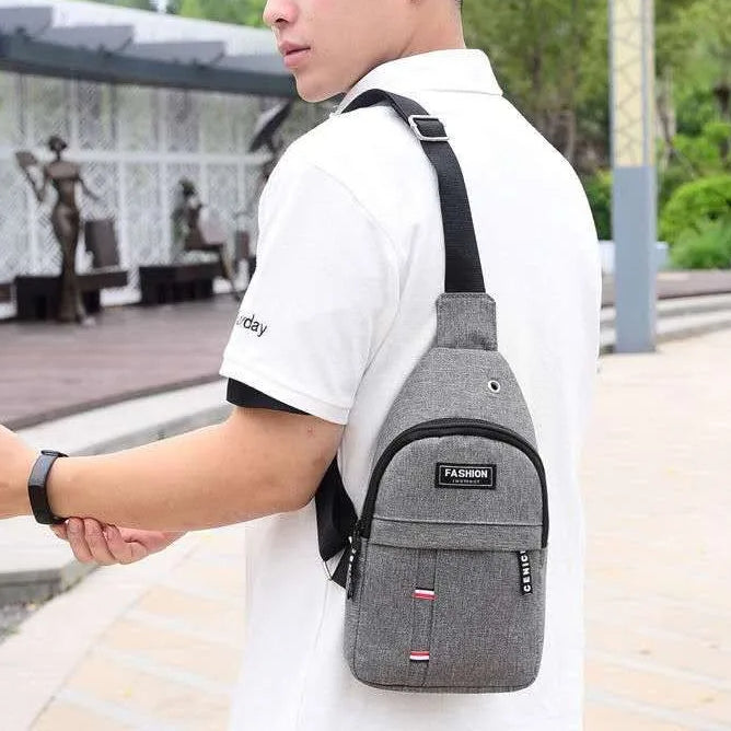 Waterproof Shoulder Sling Fanny Backpack Adjustable Strap Anti-Theft Headphone Slot