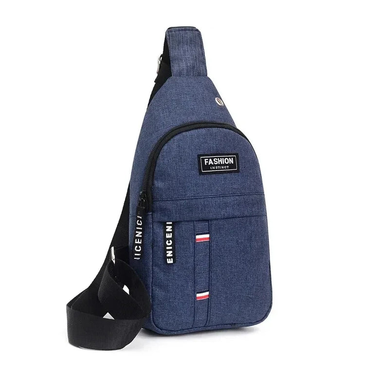 Waterproof Shoulder Sling Fanny Backpack Adjustable Strap Anti-Theft Headphone Slot