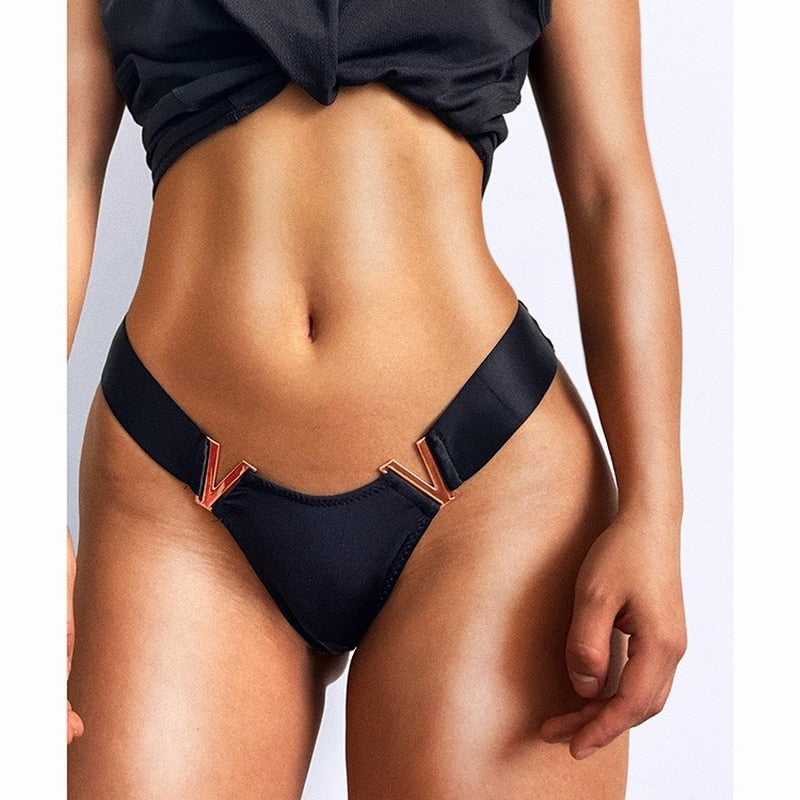 Women's Fashion Underwear Sports Briefs V-Shaped Decoration Low