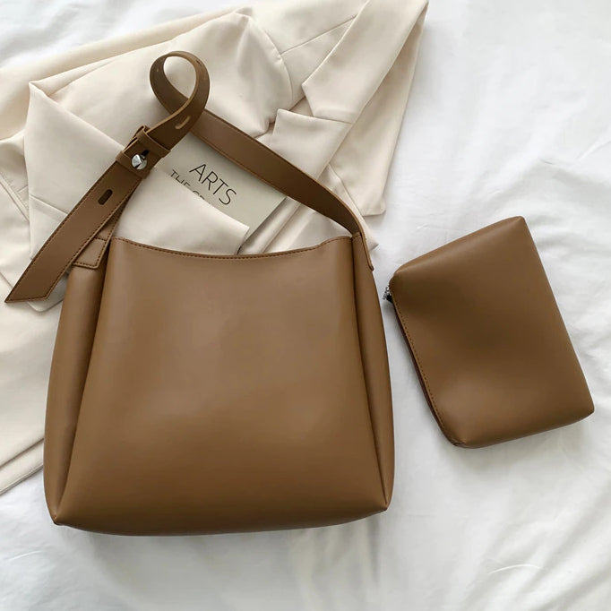 High-Capacity Tote Handbag With Shoulder Strap & Cosmetics / Makeup Clutch-Keep Melbourne Marvellous Official Store