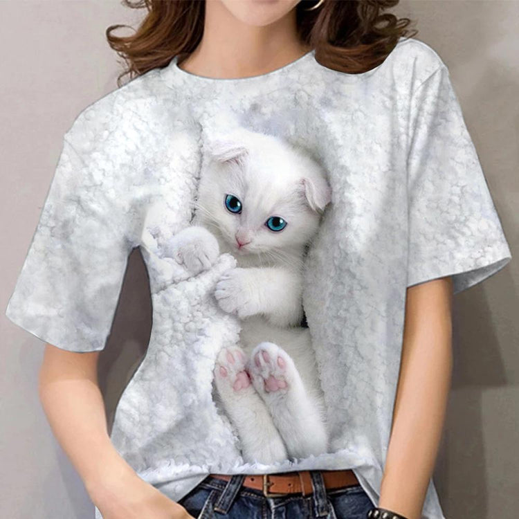 Cat Women's T-Shirt - Kittens Printed Tee Plus Sizes-Keep Melbourne Marvellous Official Store