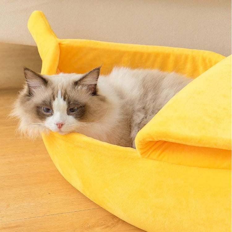 Banana Boat Calming Cosy Cat Pets Bed - Warm and Comfy-Keep Melbourne Marvellous Official Store