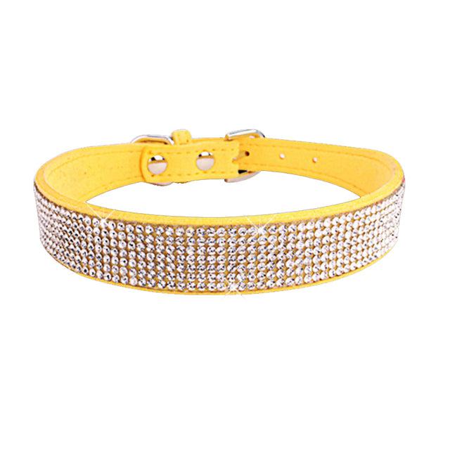 Dog Collar With Studded Diamonds Gangsta Bling Comfy Suede Fibre Small Medium Cats-Keep Melbourne Marvellous Official Store