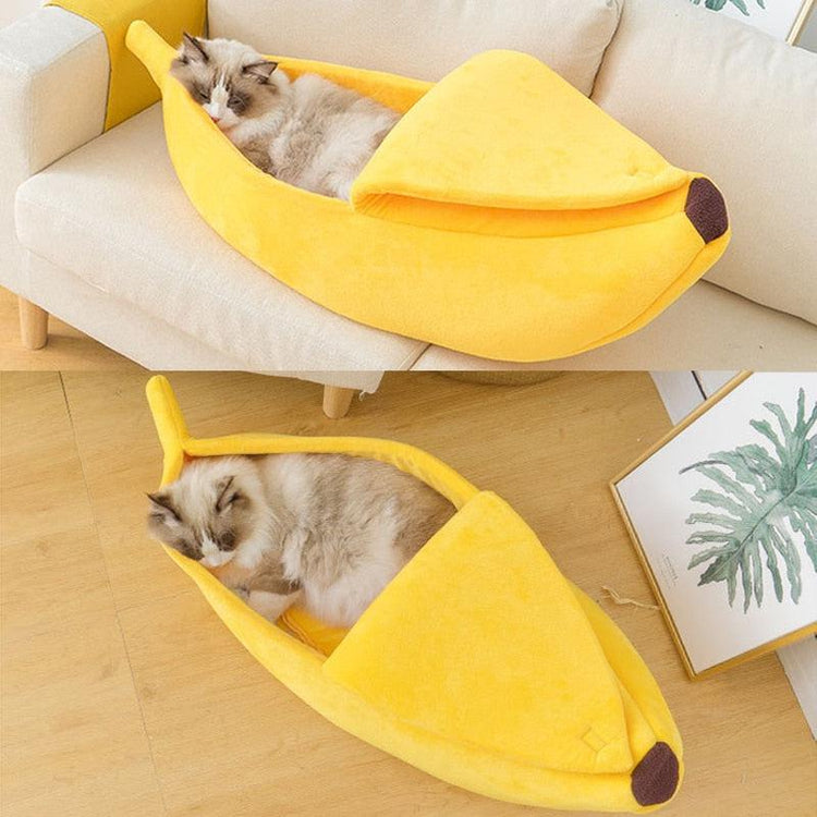 Banana Boat Calming Cosy Cat Pets Bed - Warm and Comfy-Keep Melbourne Marvellous Official Store