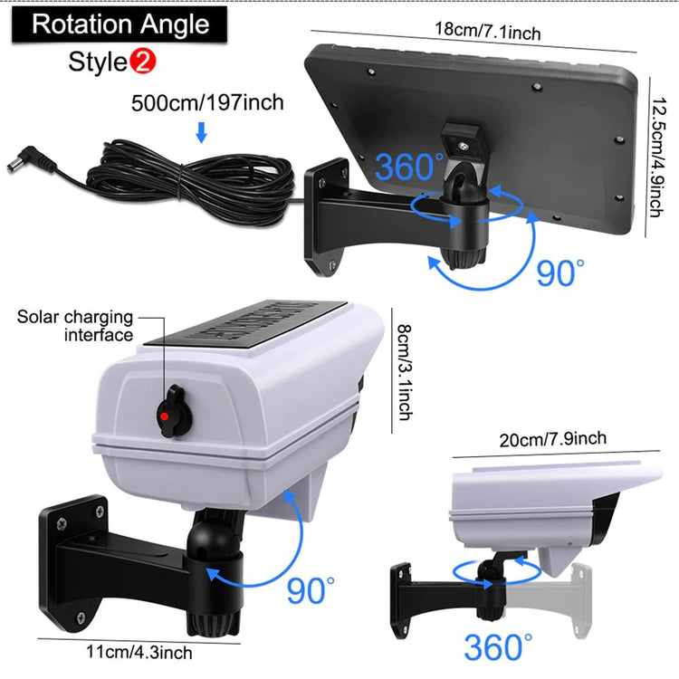 Dummy Security Camera Fake CCTV with Real Floodlight Motion Sensor Waterproof Spotlight