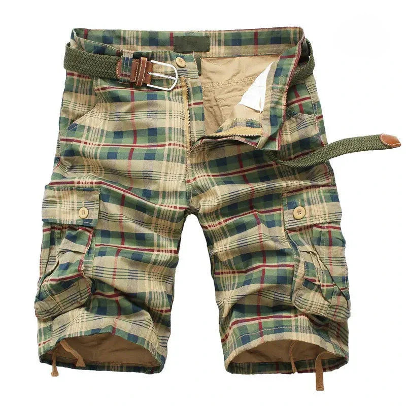 Crowd favourite plaid cargo / Bermuda shorts, practical yet stylish for all-day comfort.