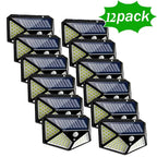 12-pack of solar-powered outdoor lights on a white background