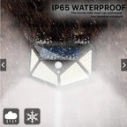 Waterproof outdoor light with rain simulation on a gray background