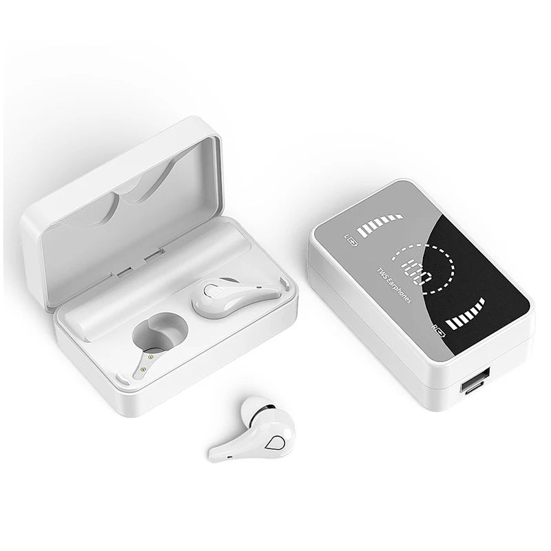 Earbuds Wireless Earphones With Long-Lasting 3500mAh Mirror Case Fast Charging