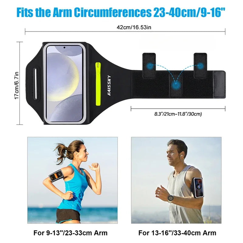 Fitness Armband Phone Holder Secure Zipper Pocket Running Cycling Sports For iPhone 14 13 12 11 Pro Max XR Samsung S22 S23 Ultra