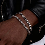 Men's Cuban Chain Bracelets 2pcs Set