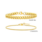 Men's Cuban Chain Bracelets 2pcs Set