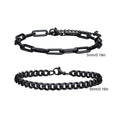 Men's Cuban Chain Bracelets 2pcs Set