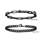 Men's Cuban Chain Bracelets 2pcs Set
