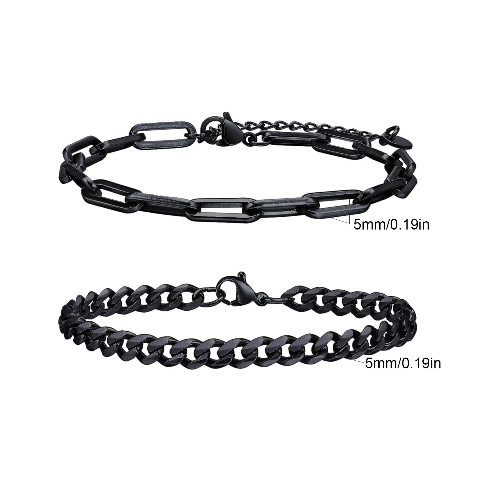2pcs Men's Cuban Chain Bracelets