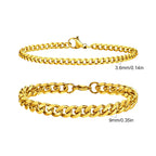 Men's Cuban Chain Bracelets 2pcs Set
