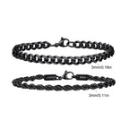 Men's Cuban Chain Bracelets 2pcs Set