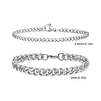Men's Cuban Chain Bracelets 2pcs Set