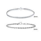 Men's Cuban Chain Bracelets 2pcs Set