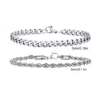 Men's Cuban Chain Bracelets 2pcs Set