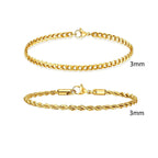Men's Cuban Chain Bracelets 2pcs Set