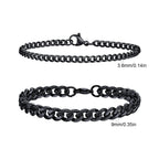 Men's Cuban Chain Bracelets 2pcs Set