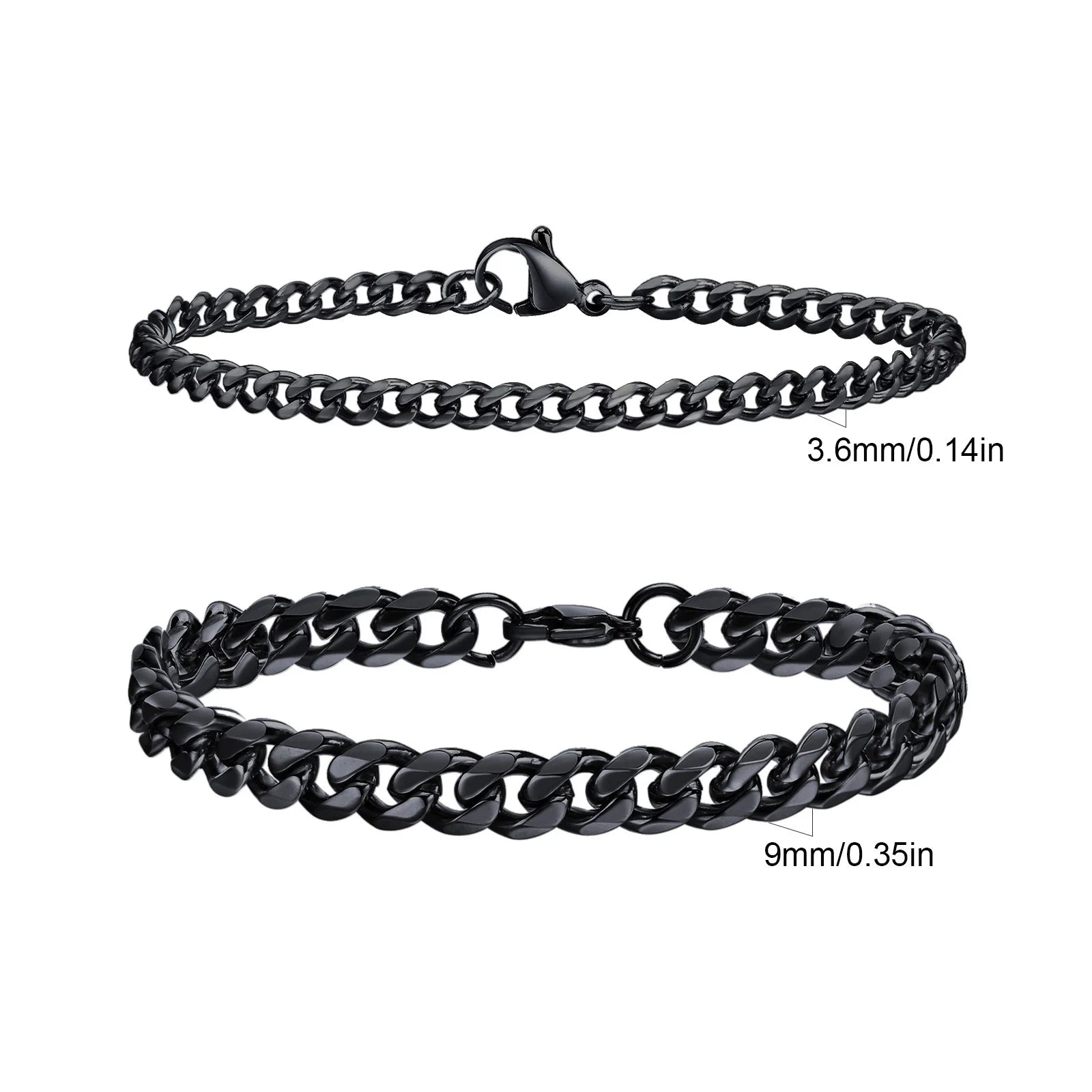 2pcs Men's Cuban Chain Bracelets