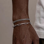 Men's Cuban Chain Bracelets 2pcs Set