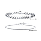 Men's Cuban Chain Bracelets 2pcs Set