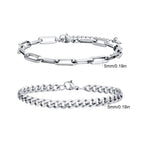 Men's Cuban Chain Bracelets 2pcs Set