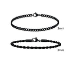 Men's Cuban Chain Bracelets 2pcs Set