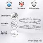 Men's Cuban Chain Bracelets 2pcs Set