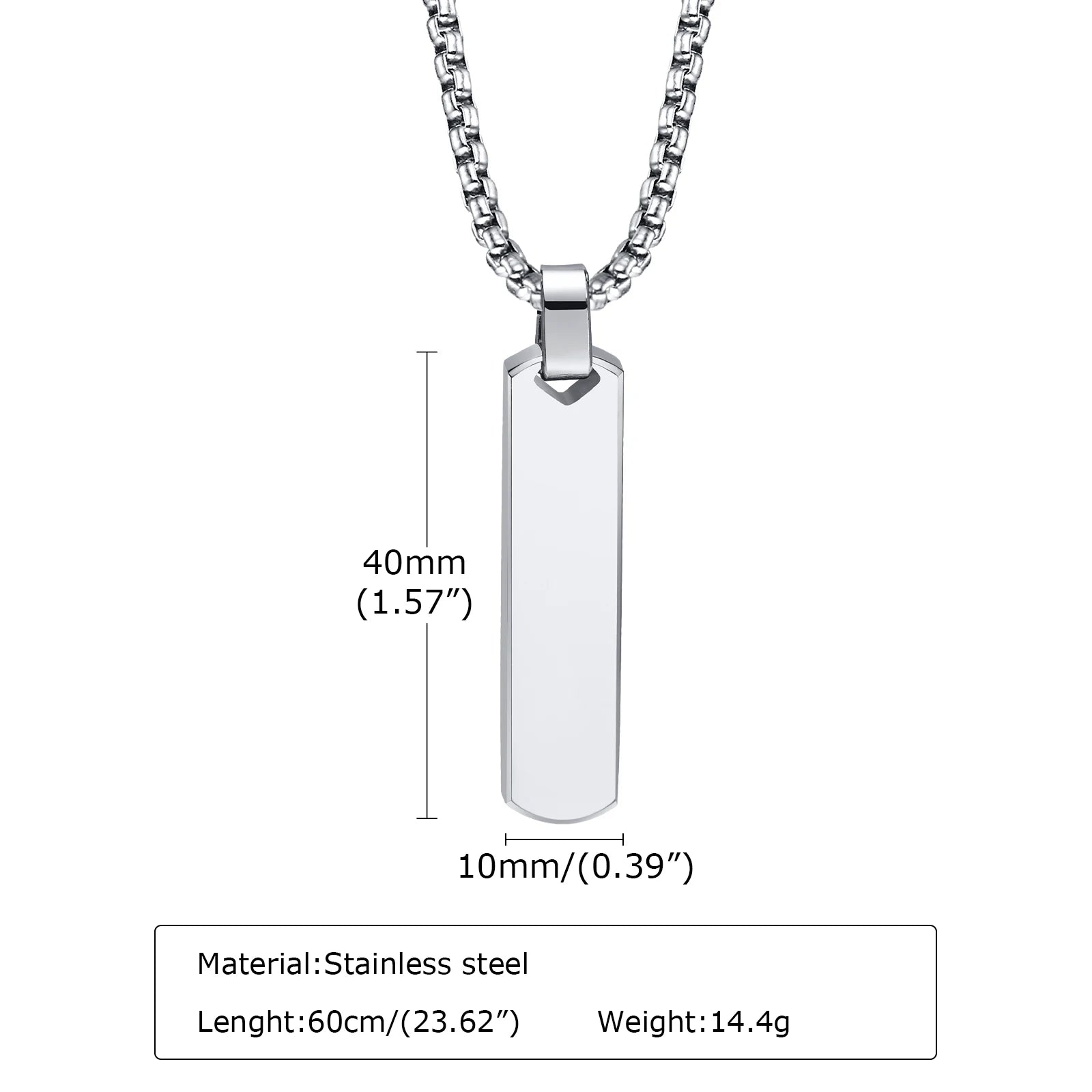 2pcs Vertical Layer Necklaces Stainless Steel Cuban Chain