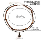 2pcs/set Natural Stone Pendant Necklace Men's