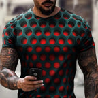 Summer T-shirt 3D Holes Printed Funky Optical Illusion Funny Plus Sizes