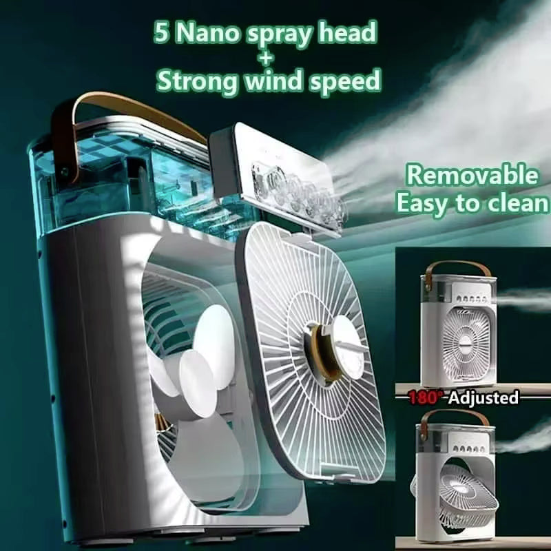 3 in 1 HydroCooler Fan Air Conditioner Home Small USB Evaporative Water Mist Cooler Portable Humidifier