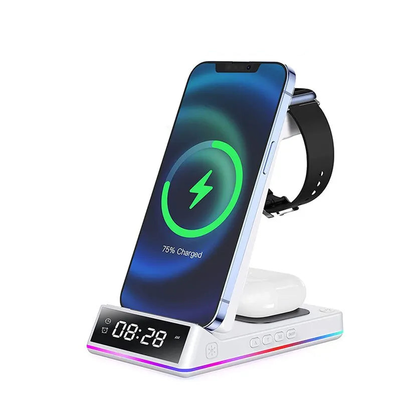 5-in-1 Wireless Charger Charging Dock Phone Stand for Watch Earbuds 15W for iPhone or Samsung