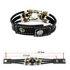 Name Initial Charm Braided Letter Leather Bracelet