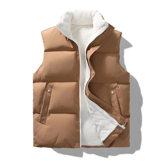 Warm Fleece Puffer Vest Thick Sleeveless Jacket Winter Outwear