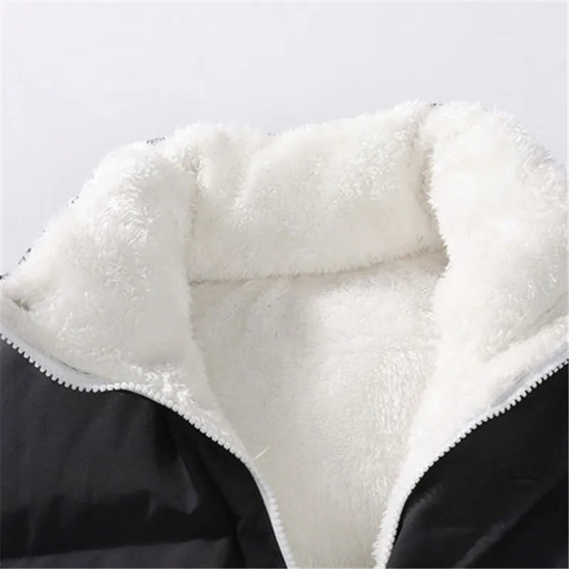 Puffer Vest Fleece Sleeveless Jacket Winter Warm Outwear Plus Sizes