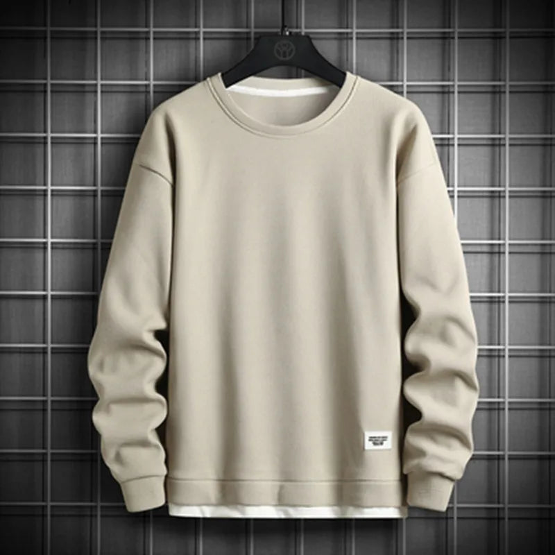 Solid Color Sweatshirt O-Neck Sweatshirt Pullover